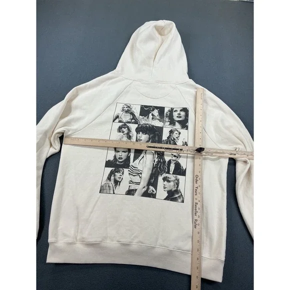 Taylor Swift The Eras Tour Beige Graphic Hoodie Sweatshirt women's medium cream - Picture 8 of 11